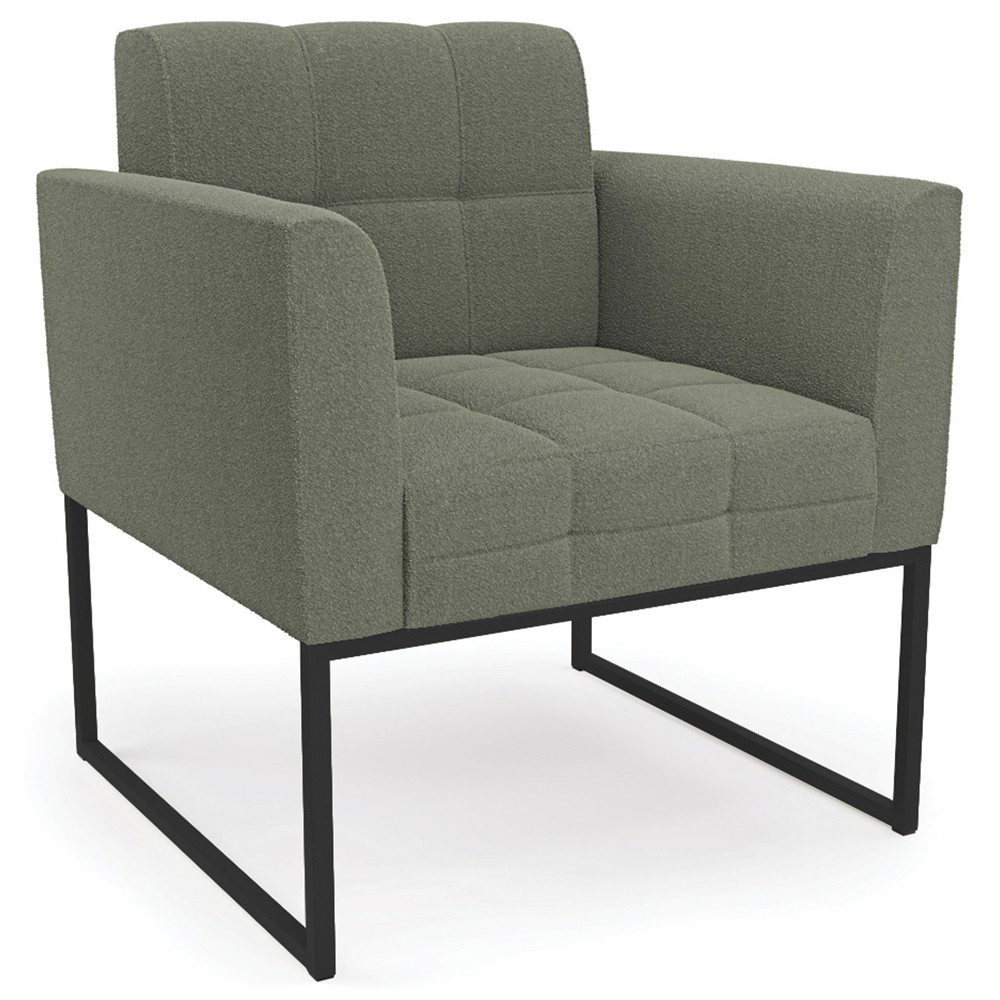 Namoradeira e 2 Poltronas Industrial Preto Ana Bouclé Menta - Ibiza