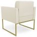 Poltrona Base Industrial Dourado Kit 2 Ana Sintético Bege - Ibiza