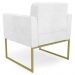Poltrona Base Industrial Dourado Kit 2 Ana Sintético PU Branco - Ibiza