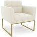 Poltrona Base Industrial Dourado Kit 2 Ana Veludo Bege - Ibiza