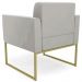 Poltrona Base Industrial Dourado Kit 2 Ana Veludo Cinza - Ibiza