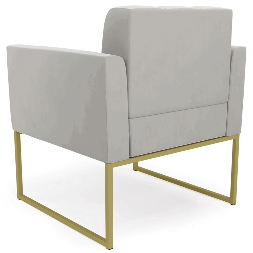 Poltrona Base Industrial Dourado Kit 2 Ana Veludo Cinza - Ibiza