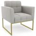 Poltrona Base Industrial Dourado Kit 2 Ana Veludo Cinza - Ibiza