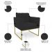 Poltrona Base Industrial Dourado Kit 2 Ana Veludo Preto - Ibiza