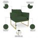 Poltrona Base Industrial Dourado Kit 2 Ana Veludo Verde - Ibiza