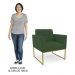 Poltrona Base Industrial Dourado Kit 2 Ana Veludo Verde - Ibiza