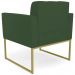 Poltrona Base Industrial Dourado Kit 2 Ana Veludo Verde - Ibiza