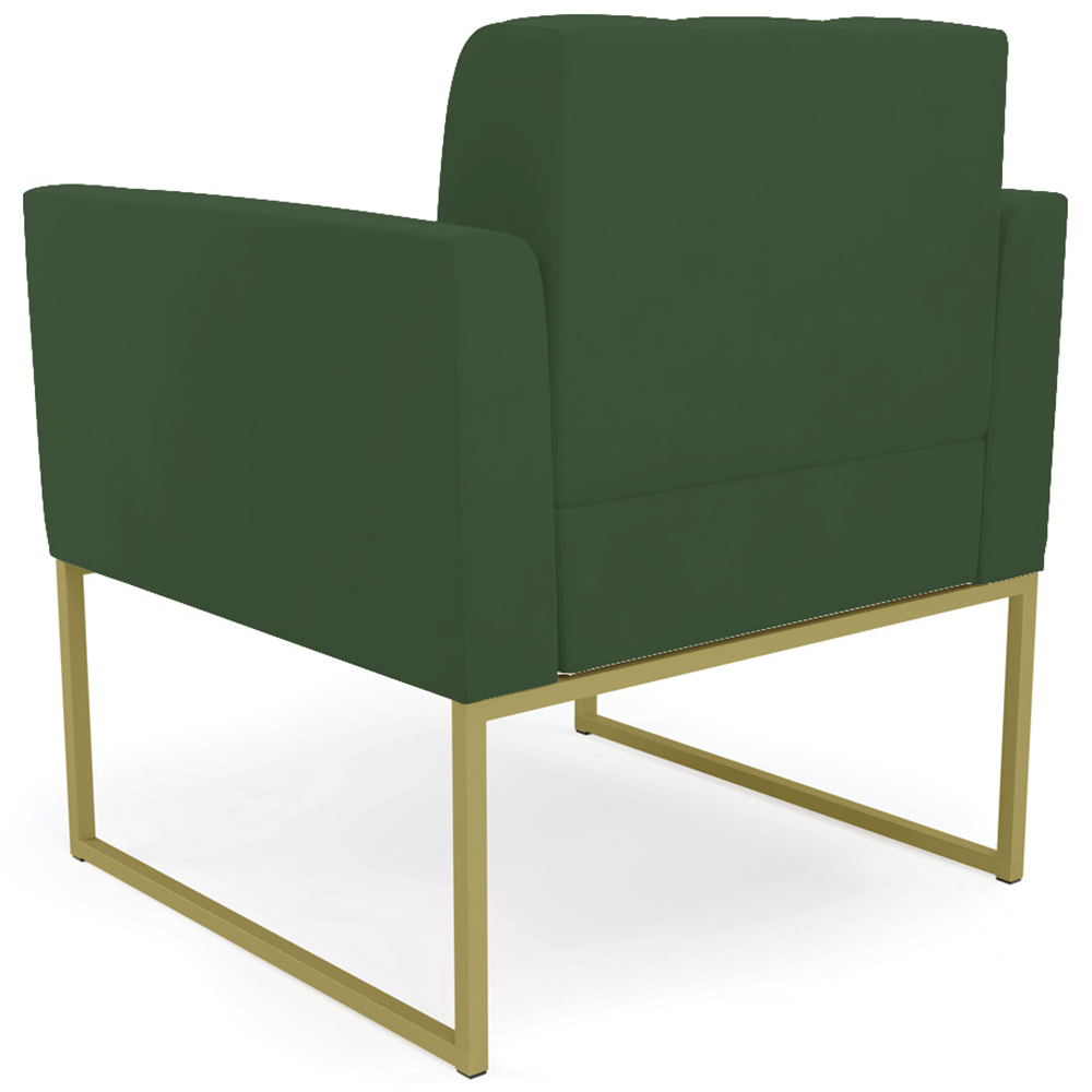 Poltrona Base Industrial Dourado Kit 2 Ana Veludo Verde - Ibiza