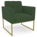 Poltrona Base Industrial Dourado Kit 2 Ana Veludo Verde - Ibiza