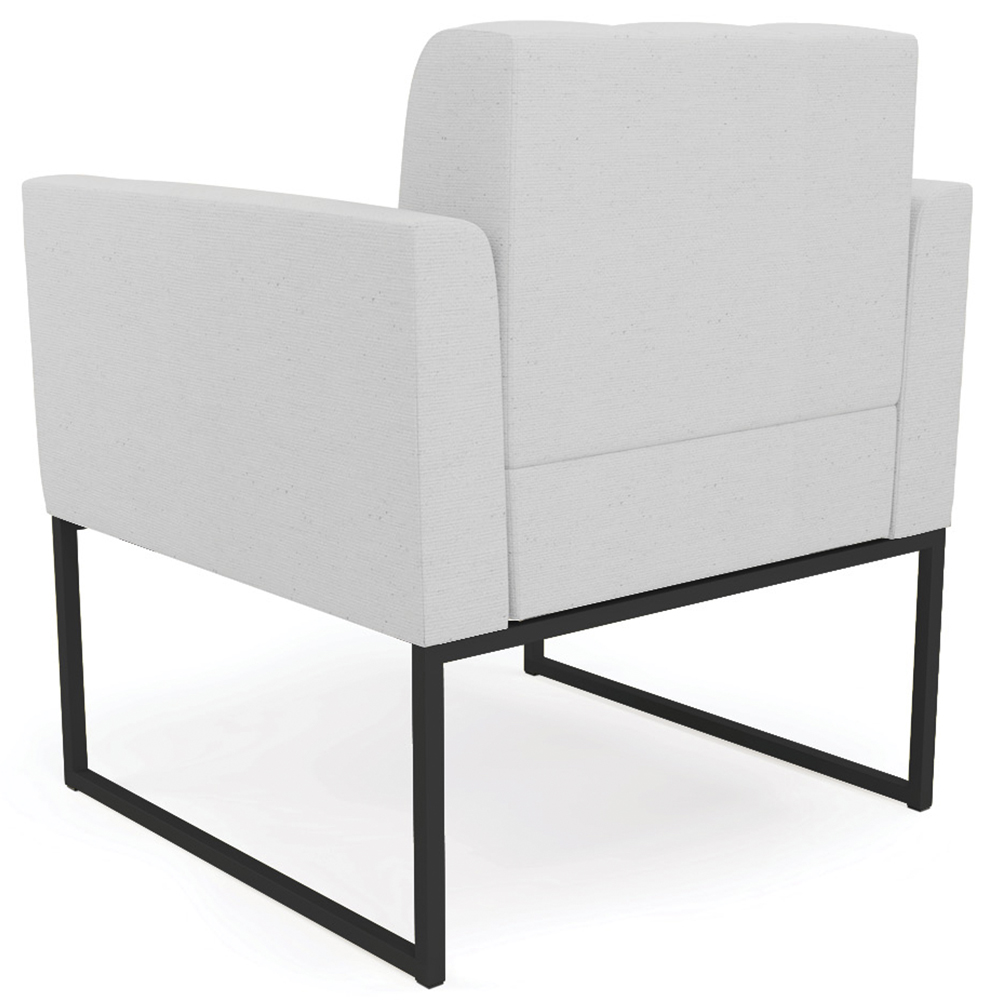 Poltrona Base Industrial Preto Kit 2 Ana Linho Cinza - Ibiza