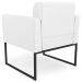 Poltrona Base Industrial Preto Kit 2 Ana Sintético Branco - Ibiza