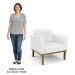 Poltrona Base Madeira Castanho Kit 2 Ana Sintético PU Branco - Ibiza