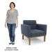 Poltrona Base Madeira Castanho Kit 2 Ana Suede Azul Marinho - Ibiza