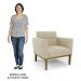 Poltrona Base Madeira Castanho Kit 2 Ana Suede Bege - Ibiza