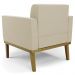 Poltrona Base Madeira Castanho Kit 2 Ana Suede Bege - Ibiza