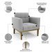 Poltrona Base Madeira Castanho Kit 2 Ana Suede Cinza - Ibiza