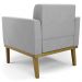 Poltrona Base Madeira Castanho Kit 2 Ana Suede Cinza - Ibiza