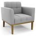 Poltrona Base Madeira Castanho Kit 2 Ana Suede Cinza - Ibiza