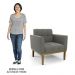 Poltrona Base Madeira Castanho Kit 2 Ana Suede Grafite - Ibiza