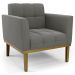 Poltrona Base Madeira Castanho Kit 2 Ana Suede Grafite - Ibiza