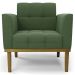 Poltrona Base Madeira Castanho Kit 2 Ana Suede Verde - Ibiza