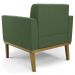 Poltrona Base Madeira Castanho Kit 2 Ana Suede Verde - Ibiza