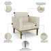 Poltrona Base Madeira Castanho Kit 2 Ana Veludo Luxo Off White - Ibiza