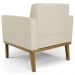 Poltrona Base Madeira Castanho Kit 2 Ana Veludo Luxo Off White - Ibiza