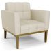 Poltrona Base Madeira Castanho Kit 2 Ana Veludo Luxo Off White - Ibiza