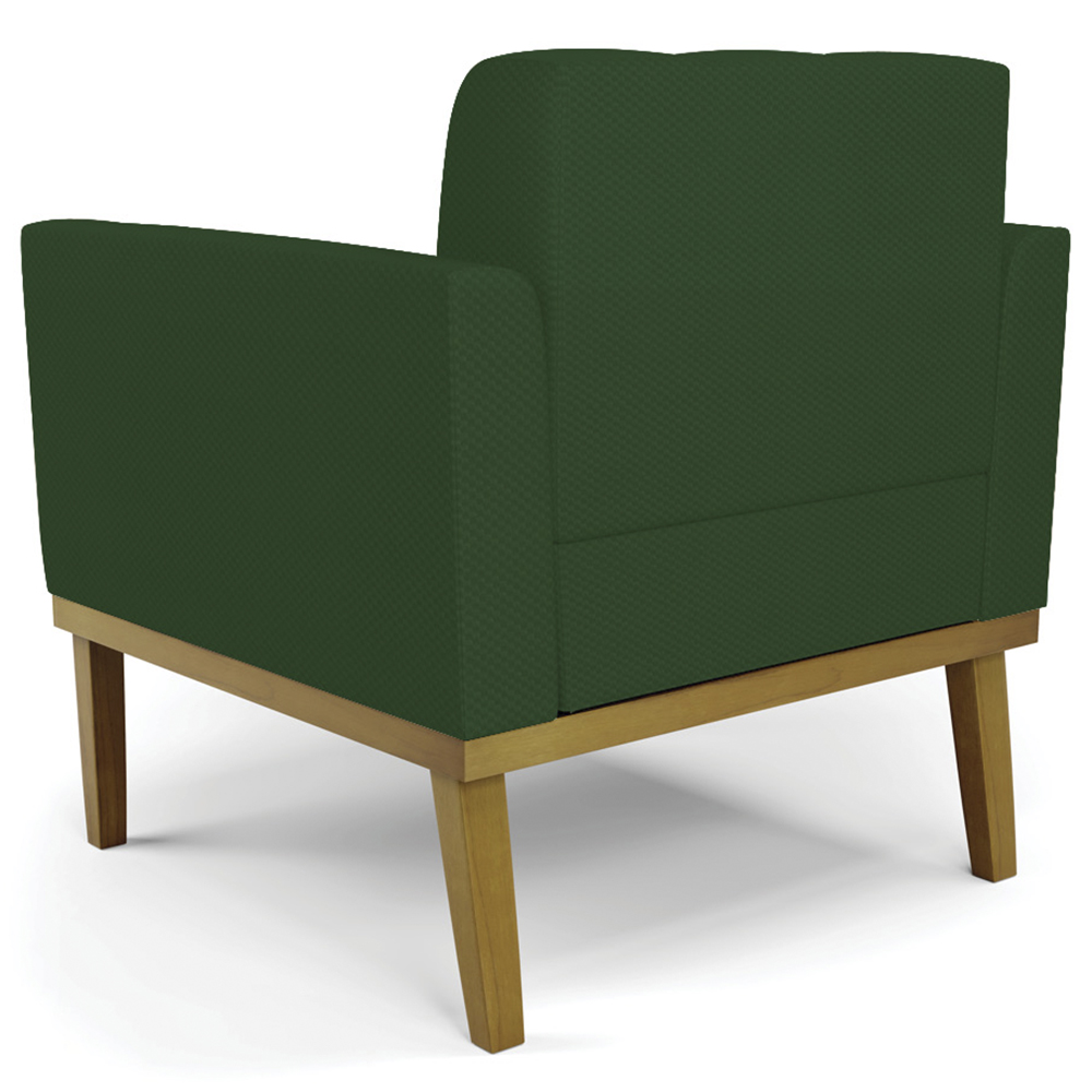 Poltrona Base Madeira Castanho Kit 2 Ana Veludo Luxo Verde - Ibiza