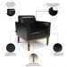 Poltrona Base Madeira Castanho Kit 2 Maressa Sintético PU Preto - Ibiza