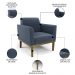Poltrona Base Madeira Castanho Kit 2 Maressa Suede Azul Marinho - Ibiza