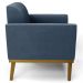 Poltrona Base Madeira Castanho Kit 2 Maressa Suede Azul Marinho - Ibiza