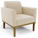 Poltrona Base Madeira Castanho Kit 2 Maressa Suede Bege - Ibiza