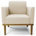Poltrona Base Madeira Castanho Kit 2 Maressa Suede Bege - Ibiza