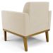 Poltrona Base Madeira Castanho Kit 2 Maressa Suede Bege - Ibiza