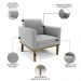 Poltrona Base Madeira Castanho Kit 2 Maressa Suede Cinza - Ibiza