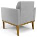 Poltrona Base Madeira Castanho Kit 2 Maressa Suede Cinza - Ibiza