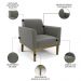 Poltrona Base Madeira Castanho Kit 2 Maressa Suede Grafite - Ibiza