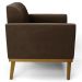 Poltrona Base Madeira Castanho Kit 2 Maressa Suede Marrom - Ibiza