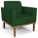 Poltrona Base Madeira Castanho Kit 2 Maressa Veludo Luxo Verde - Ibiza