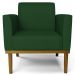 Poltrona Base Madeira Castanho Kit 2 Maressa Veludo Luxo Verde - Ibiza