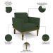 Poltrona Base Madeira Castanho Kit 2 Maressa Veludo Verde - Ibiza