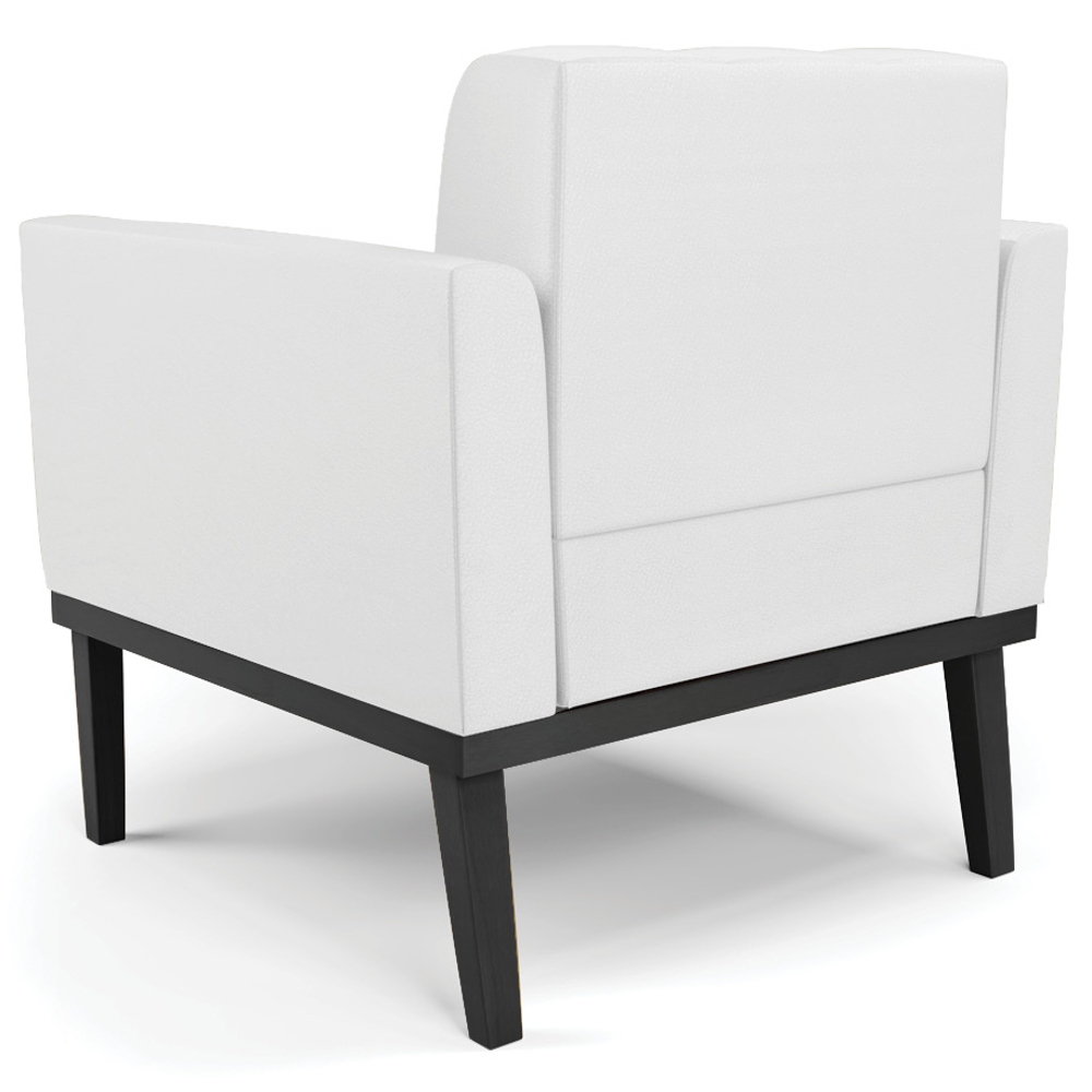 Poltrona Base Madeira Preto Kit 2 Ana Sintético Branco - Ibiza