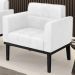 Poltrona Base Madeira Preto Kit 2 Ana Sintético PU Branco - Ibiza