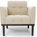 Poltrona Base Madeira Preto Kit 2 Ana Suede Bege - Ibiza