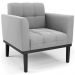 Poltrona Base Madeira Preto Kit 2 Ana Suede Cinza - Ibiza