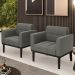 Poltrona Base Madeira Preto Kit 2 Ana Suede Grafite - Ibiza