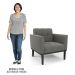 Poltrona Base Madeira Preto Kit 2 Ana Suede Grafite - Ibiza