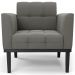 Poltrona Base Madeira Preto Kit 2 Ana Suede Grafite - Ibiza